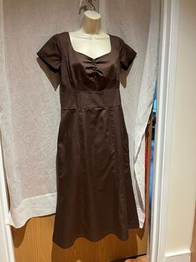 Eddie Bauer Classic Brown Short-Sleeve Dress